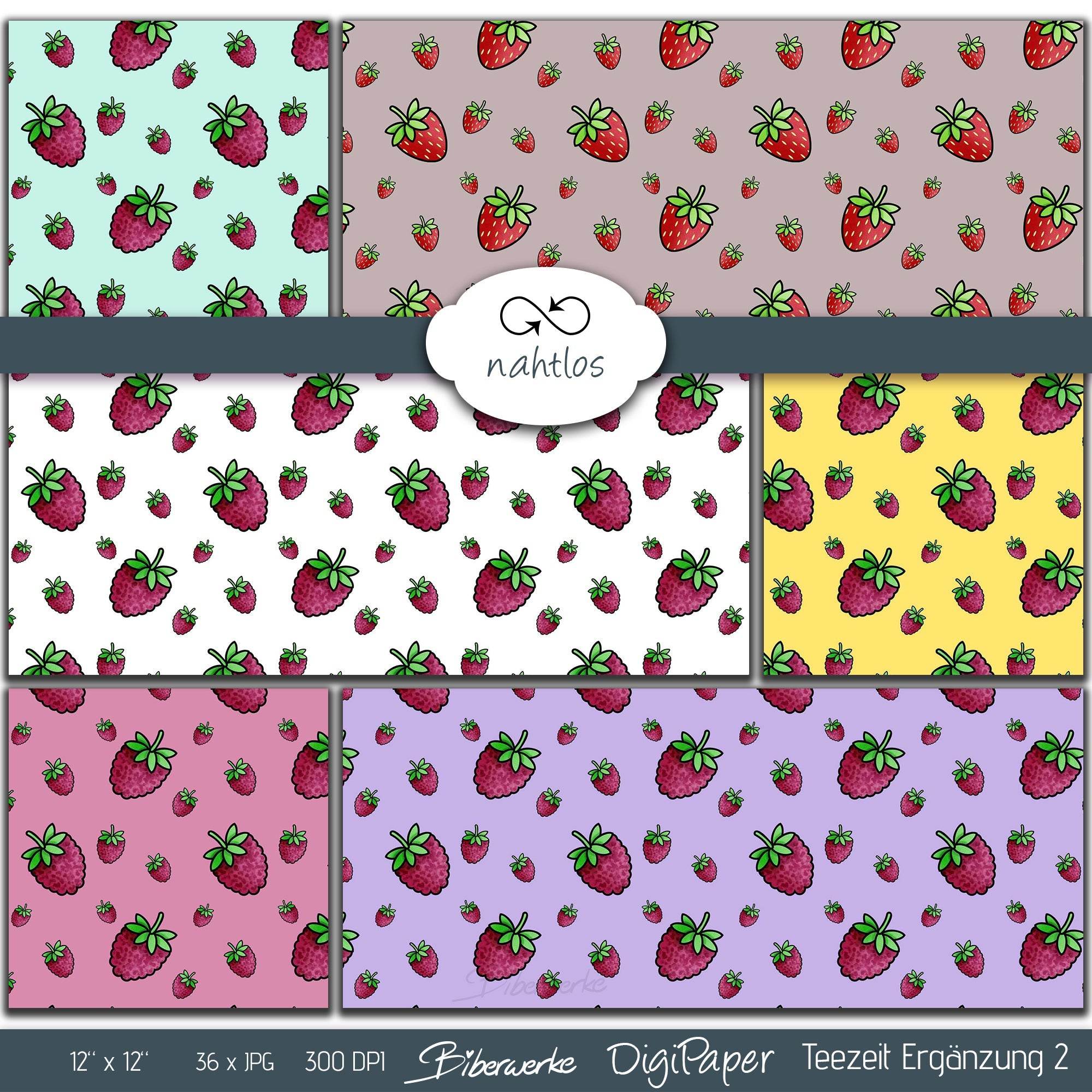 DigiPaper | Teezeit Erweiterung 2 | 36 teiliges Set zum Drucken & Sublimieren - Sewando