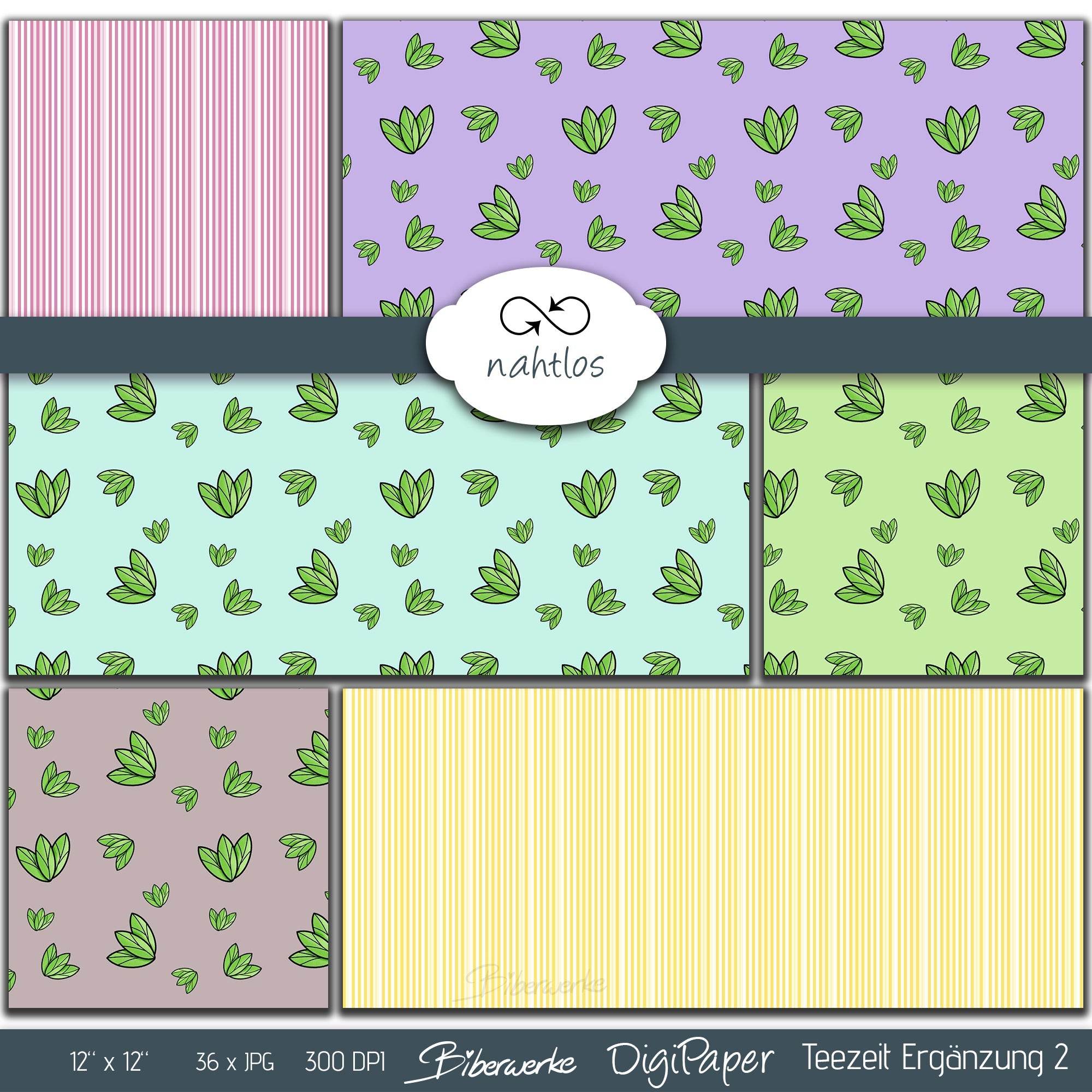 DigiPaper | Teezeit Erweiterung 2 | 36 teiliges Set zum Drucken & Sublimieren - Sewando