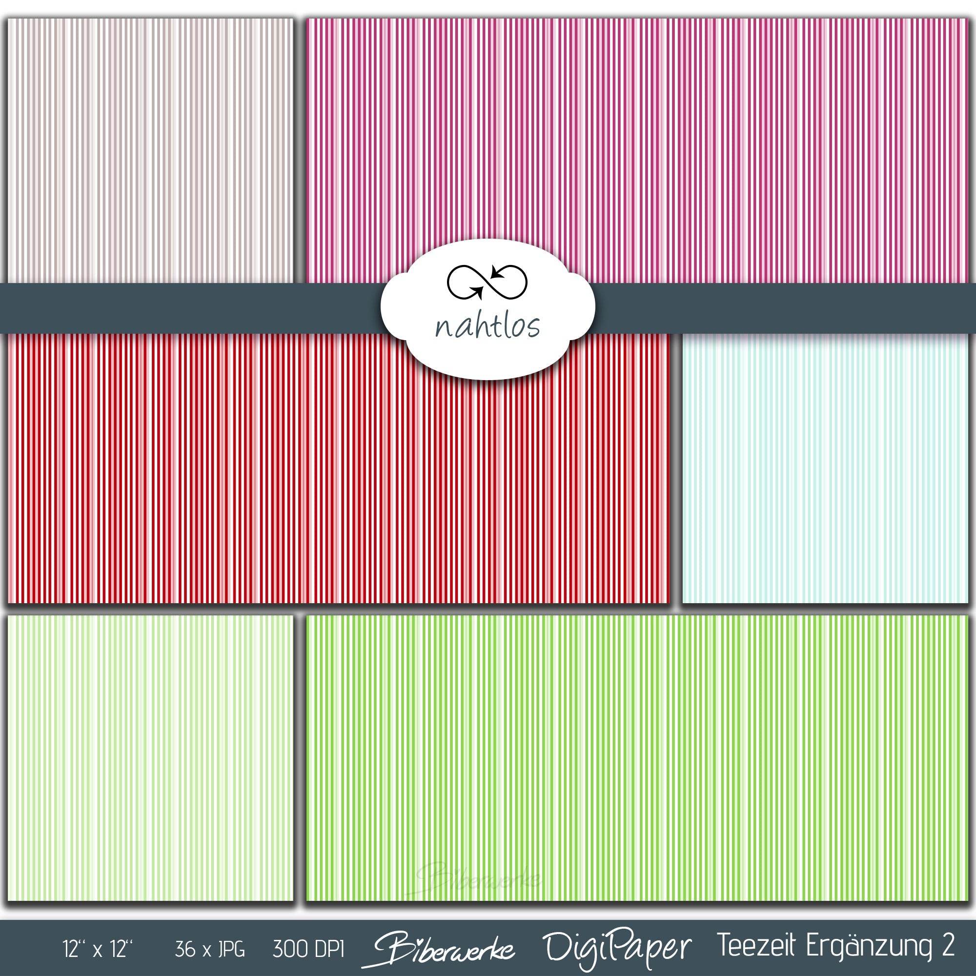 DigiPaper | Teezeit Erweiterung 2 | 36 teiliges Set zum Drucken & Sublimieren - Sewando
