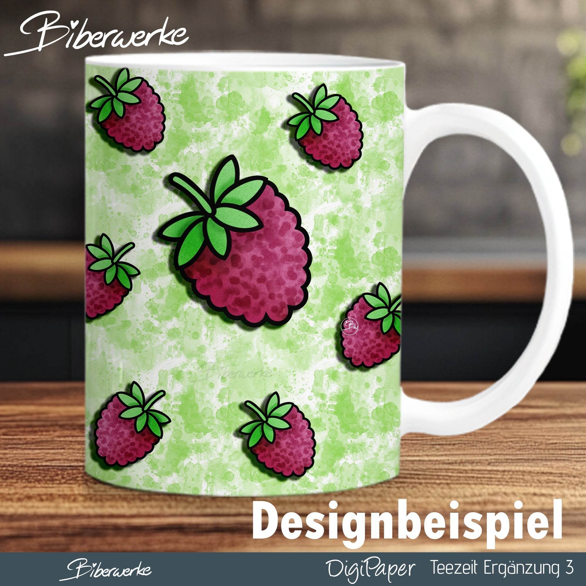 DigiPaper | Teezeit Erweiterung 3 | 45 teiliges Set zum Drucken & Sublimieren - Sewando