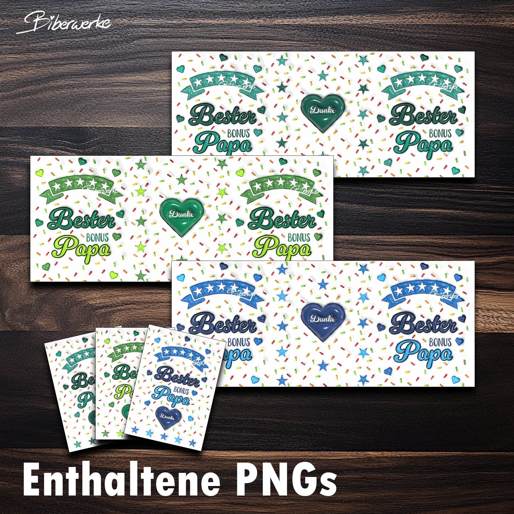 Tassenbanderole Bester Bonus Papa | Sublimation | Tassenvorlage für 350ml 11oz Tasse - Sewando