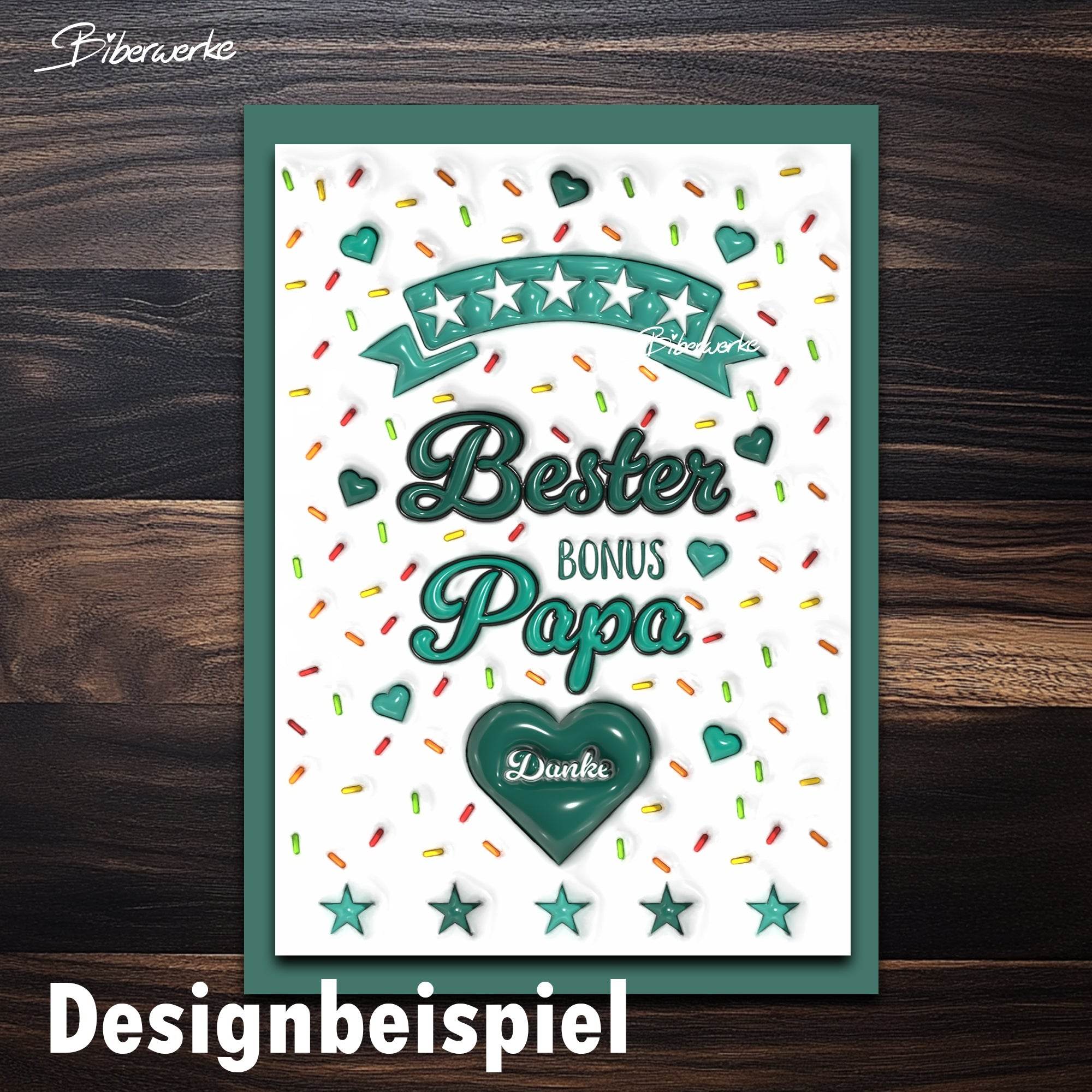Tassenbanderole Bester Bonus Papa | Sublimation | Tassenvorlage für 350ml 11oz Tasse - Sewando