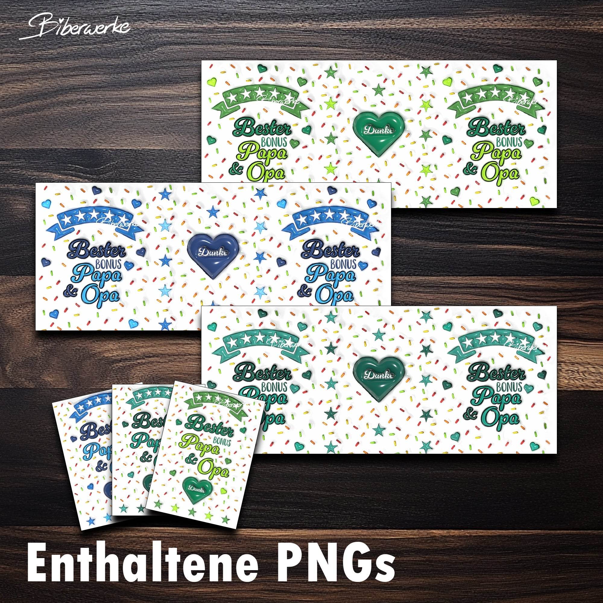 Tassenbanderole Bester Bonus Papa & Opa | Sublimation | Tassenvorlage für 350ml 11oz Tasse - Sewando