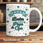 Tassenbanderole Bester Bonus Papa & Opa | Sublimation | Tassenvorlage für 350ml 11oz Tasse - Sewando