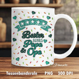 Tassenbanderole Bester Bonus Papa & Opa | Sublimation | Tassenvorlage für 350ml 11oz Tasse - Sewando