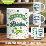 Tassenbanderole Bester Opa | Sublimation | Tassenvorlage für 350ml 11oz Tasse - Sewando