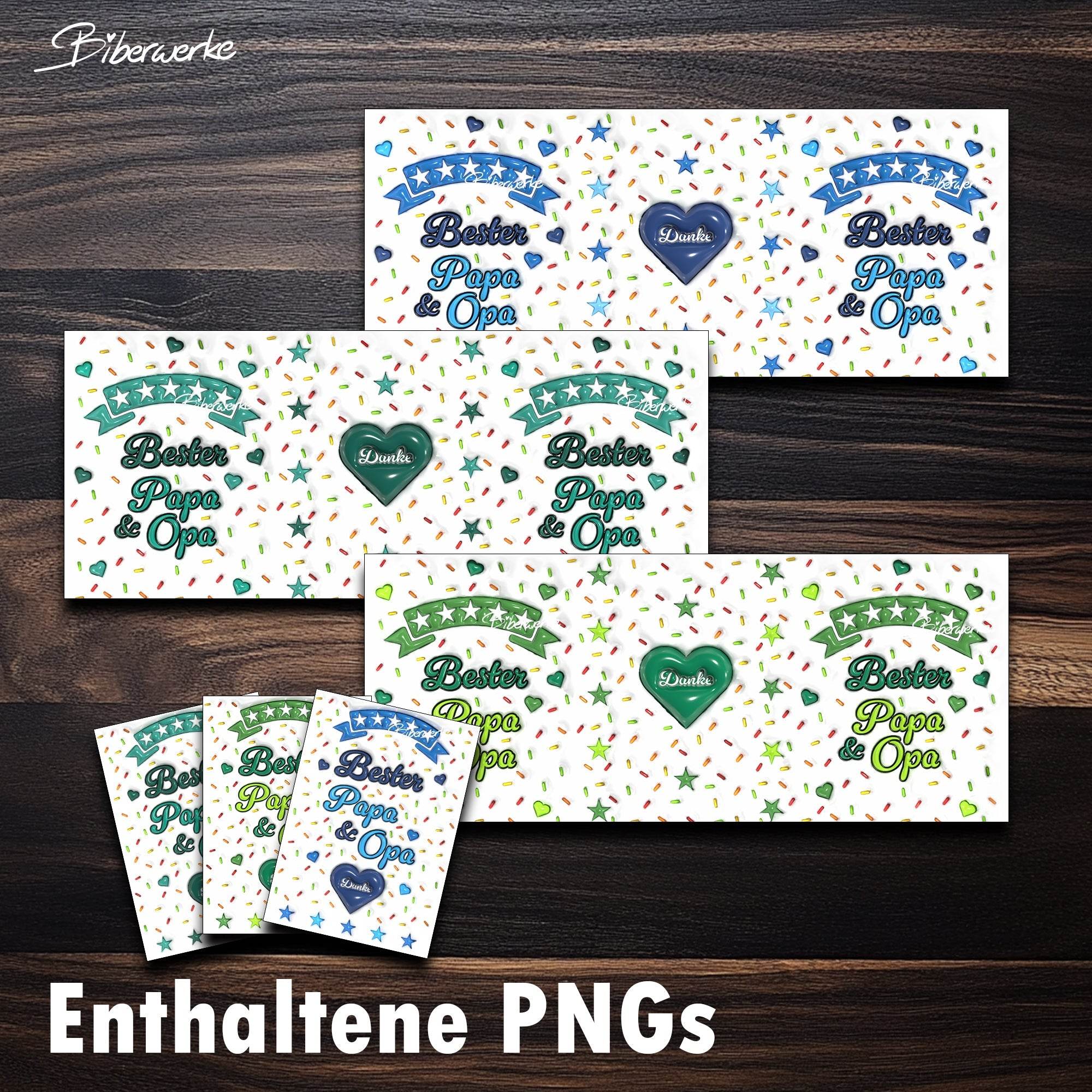 Tassenbanderole Bester Papa & Opa | Sublimation | Tassenvorlage für 350ml 11oz Tasse - Sewando