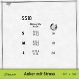 Plotterdatei Anker mit Strass - Sewando