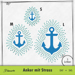 Plotterdatei Anker mit Strass - Sewando