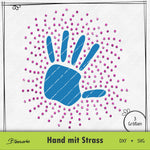 Plotterdatei Hand mit Strass Strassschablone - Sewando