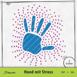 Plotterdatei Hand mit Strass Strassschablone - Sewando