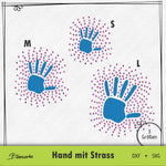 Plotterdatei Hand mit Strass Strassschablone - Sewando
