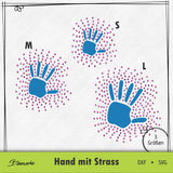 Plotterdatei Hand mit Strass Strassschablone - Sewando