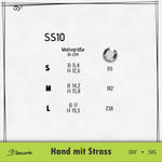 Plotterdatei Hand mit Strass Strassschablone - Sewando