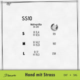 Plotterdatei Hand mit Strass Strassschablone - Sewando