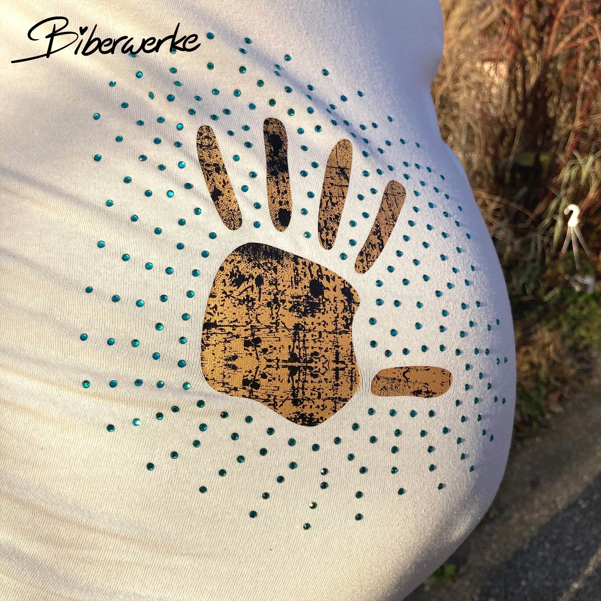 Plotterdatei Hand mit Strass Strassschablone - Sewando