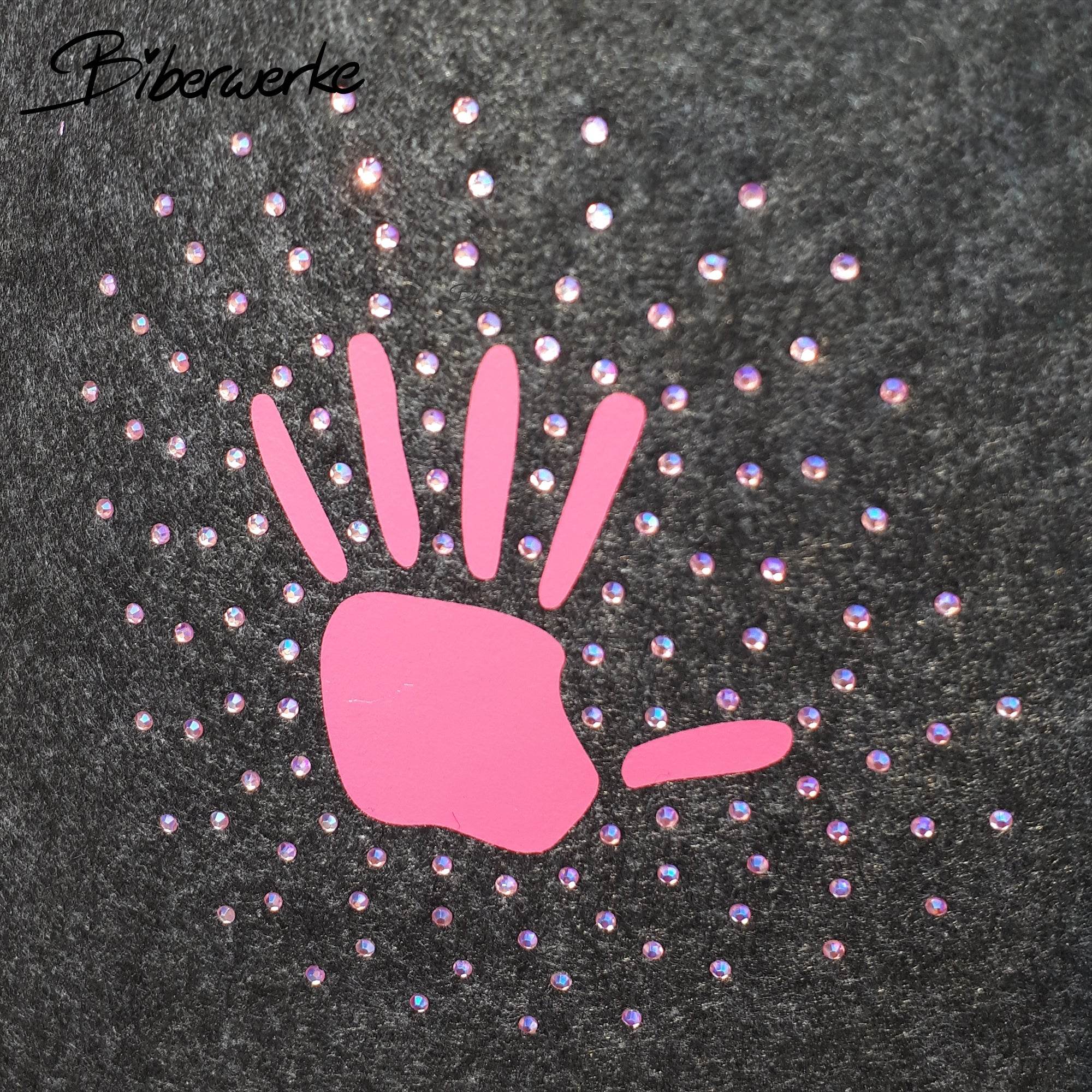 Plotterdatei Hand mit Strass Strassschablone - Sewando