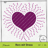 Plotterdatei Herz mit Strass - Sewando