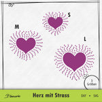 Plotterdatei Herz mit Strass - Sewando