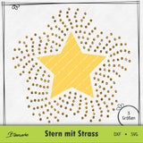 Plotterdatei Stern mit Strass - Sewando