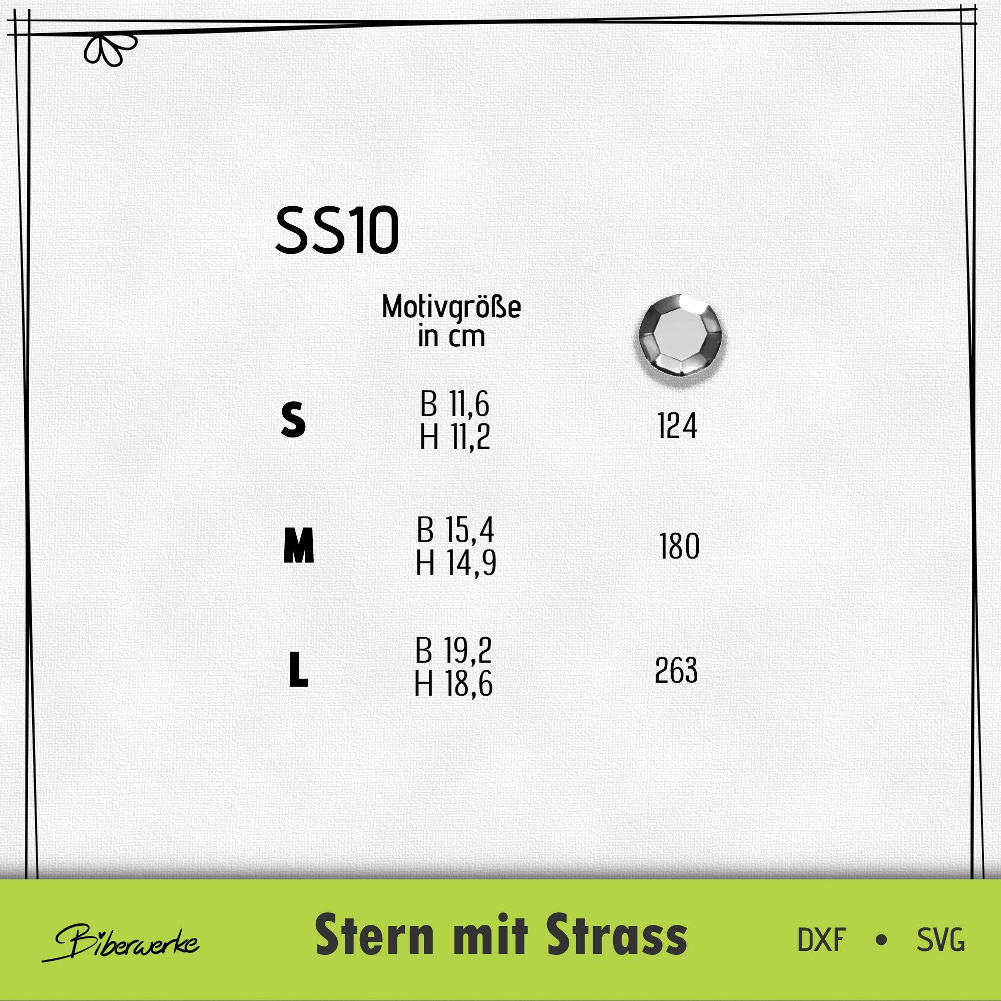 Plotterdatei Stern mit Strass - Sewando