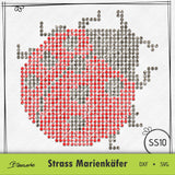 Plotterdatei Strass Marienkäfer Strassschablone - Sewando