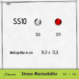 Plotterdatei Strass Marienkäfer Strassschablone - Sewando
