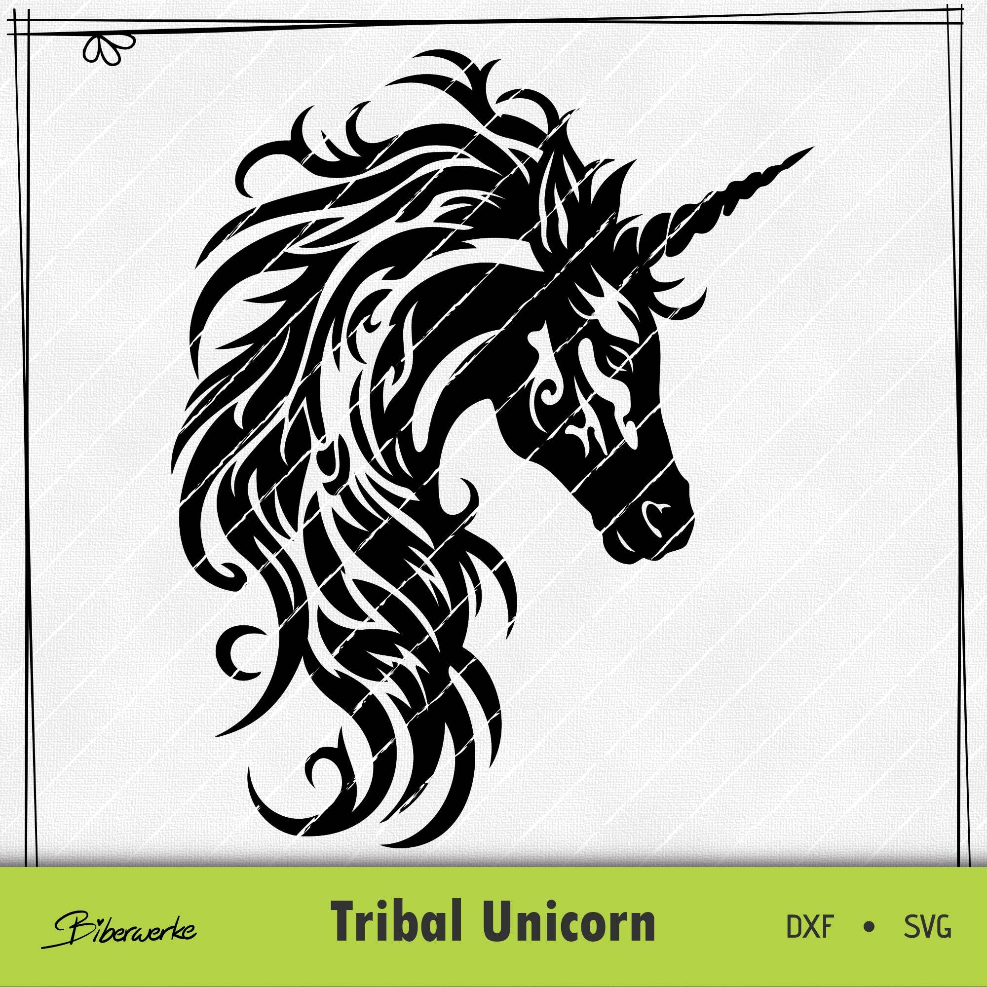Plotterdatei Tribal Unicorn - Sewando