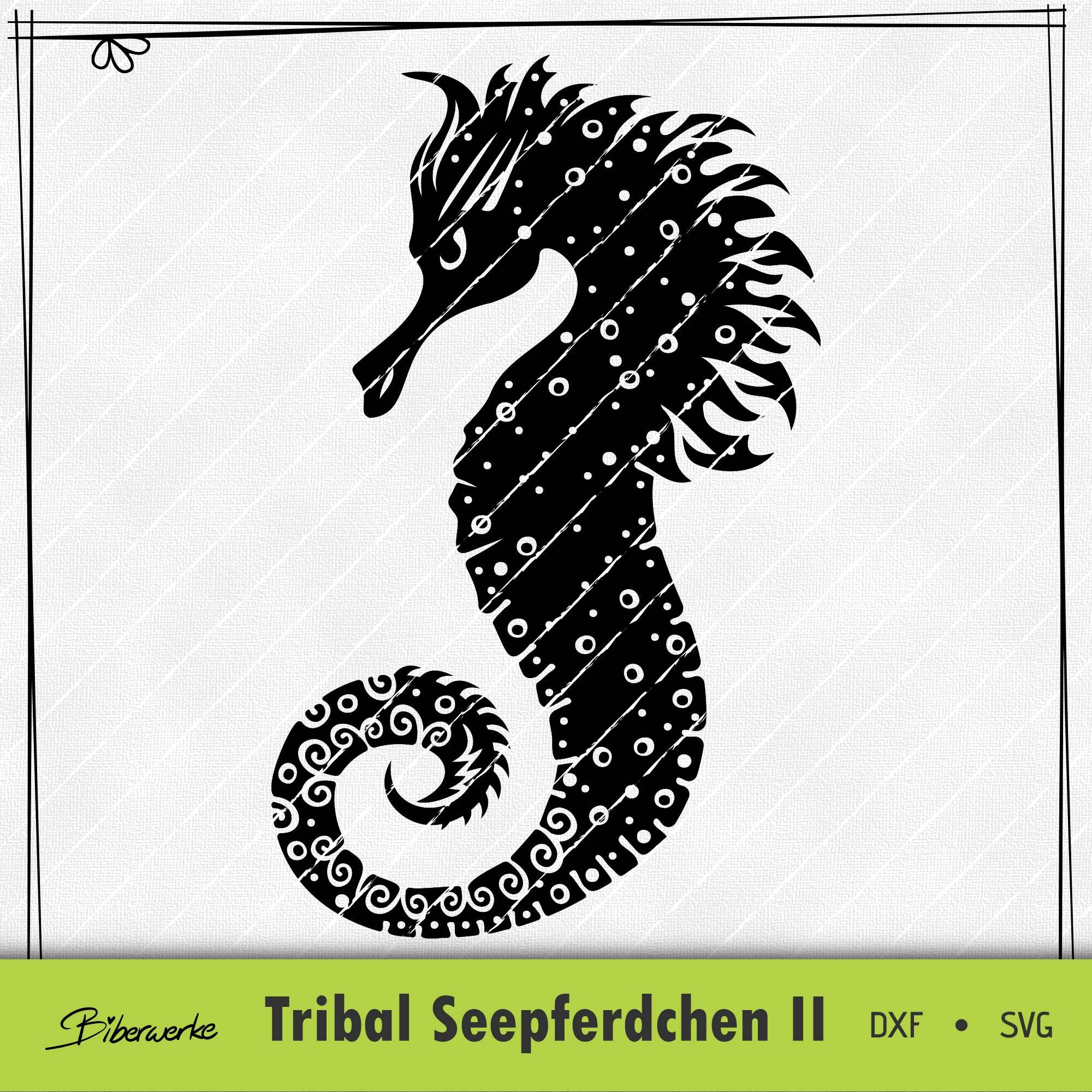 Plotterdatei Tribal Seepferdchen II - Sewando