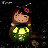 Plotterdatei | Laterne Hexe | Niedliche Halloween Deko zum Basteln - Sewando