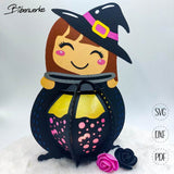 Plotterdatei | Laterne Hexe | Niedliche Halloween Deko zum Basteln - Sewando