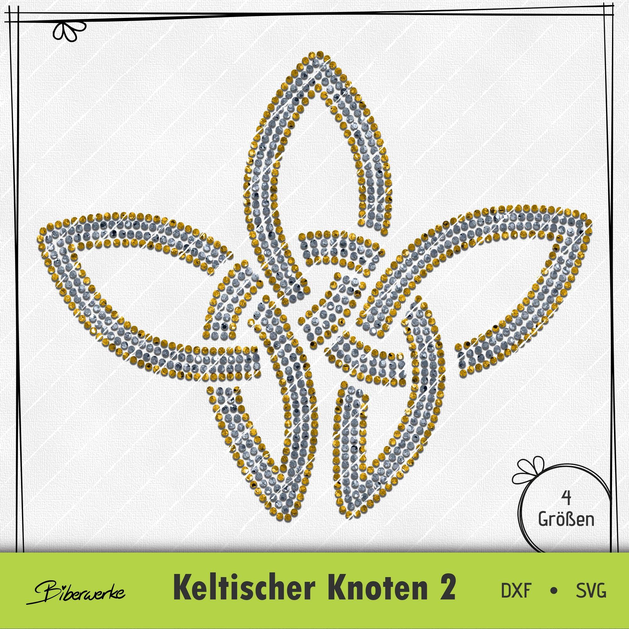 Plotterdatei Strass Keltischer Knoten 2 - Sewando