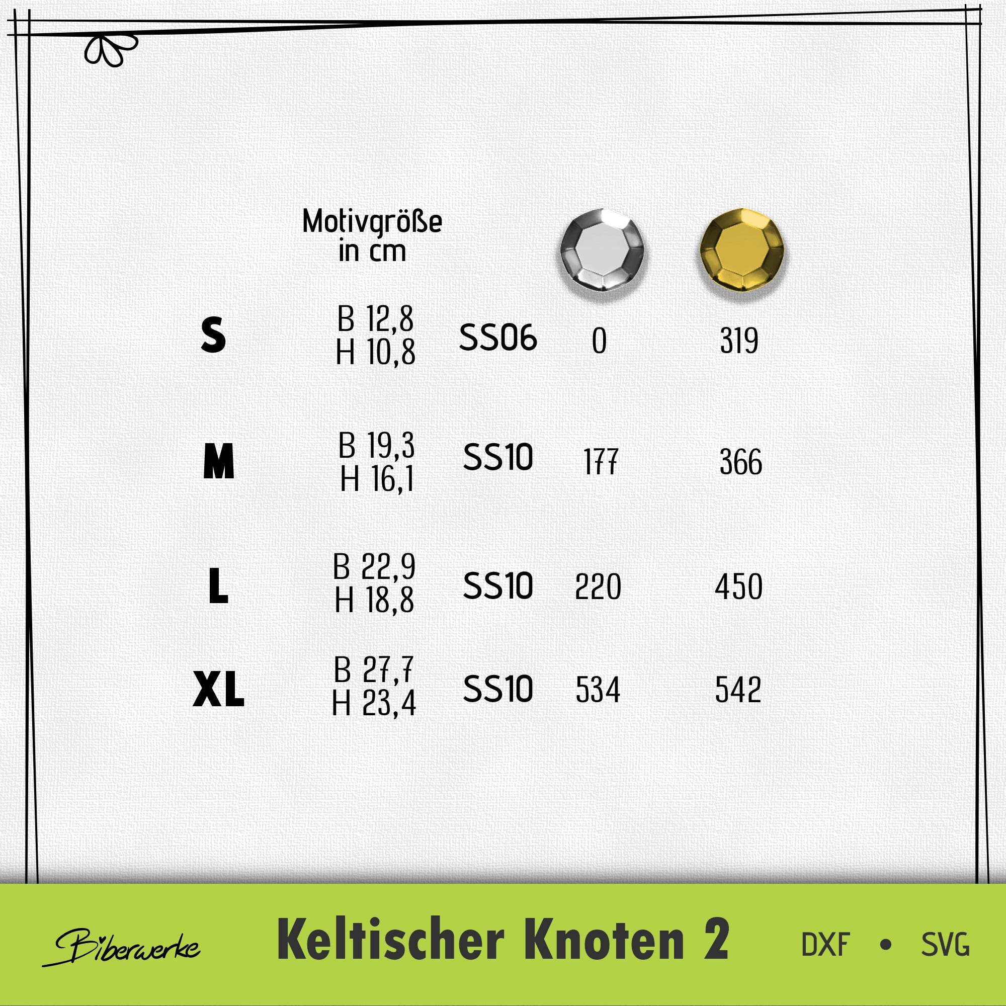 Plotterdatei Strass Keltischer Knoten 2 - Sewando