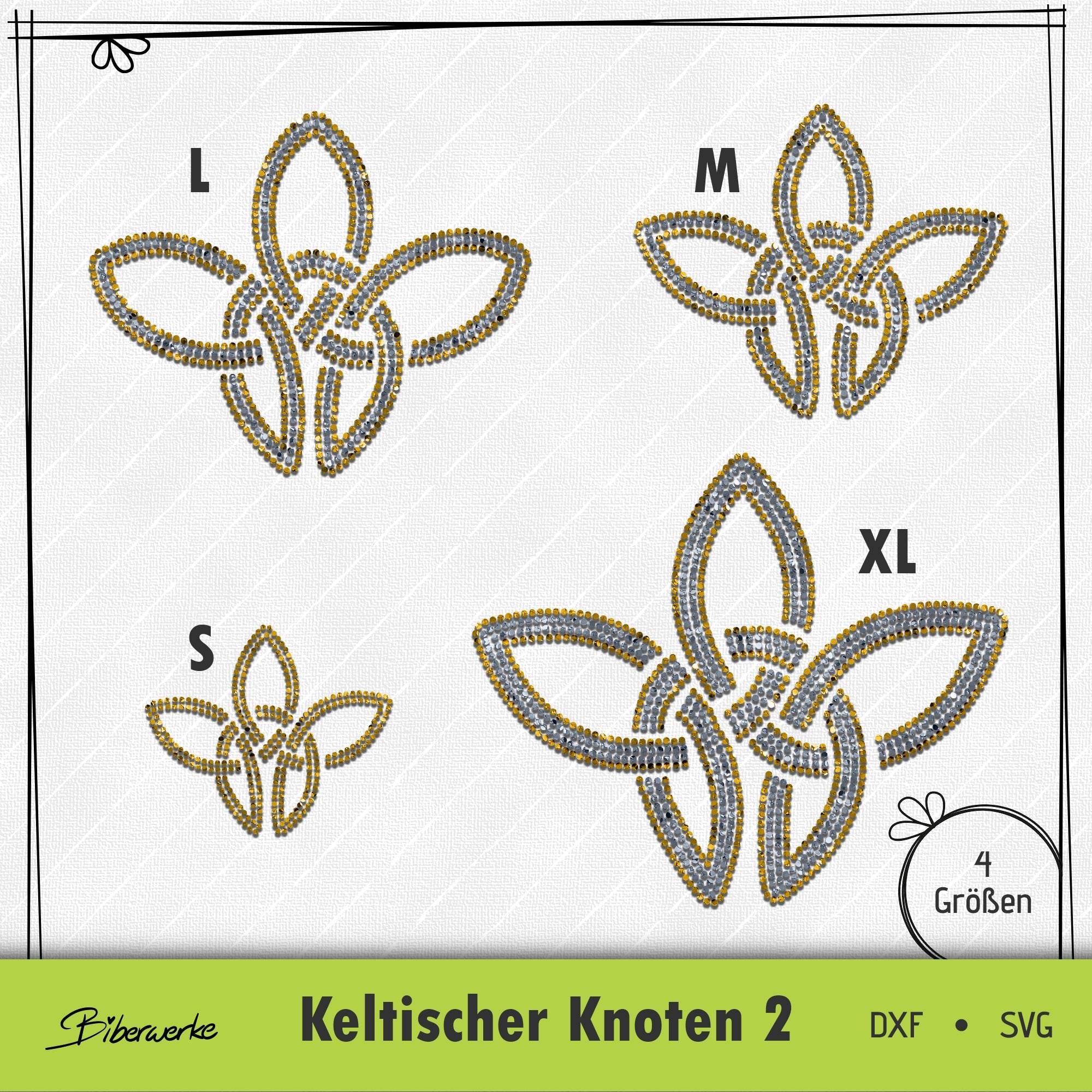 Plotterdatei Strass Keltischer Knoten 2 - Sewando