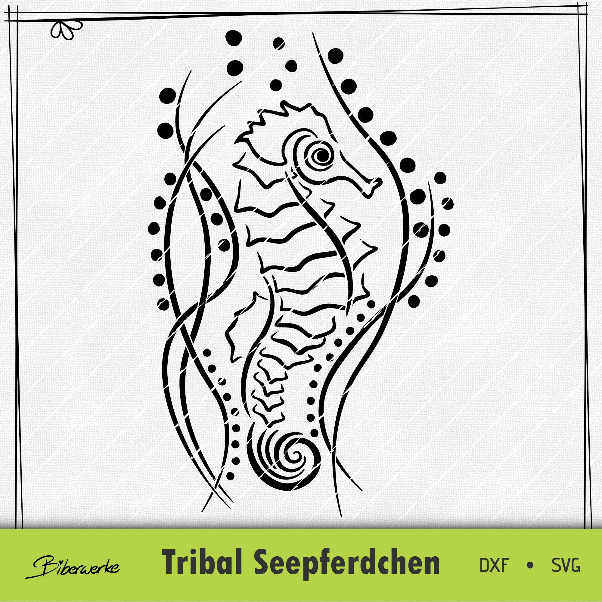 Plotterdatei Tribal Seepferdchen - Sewando