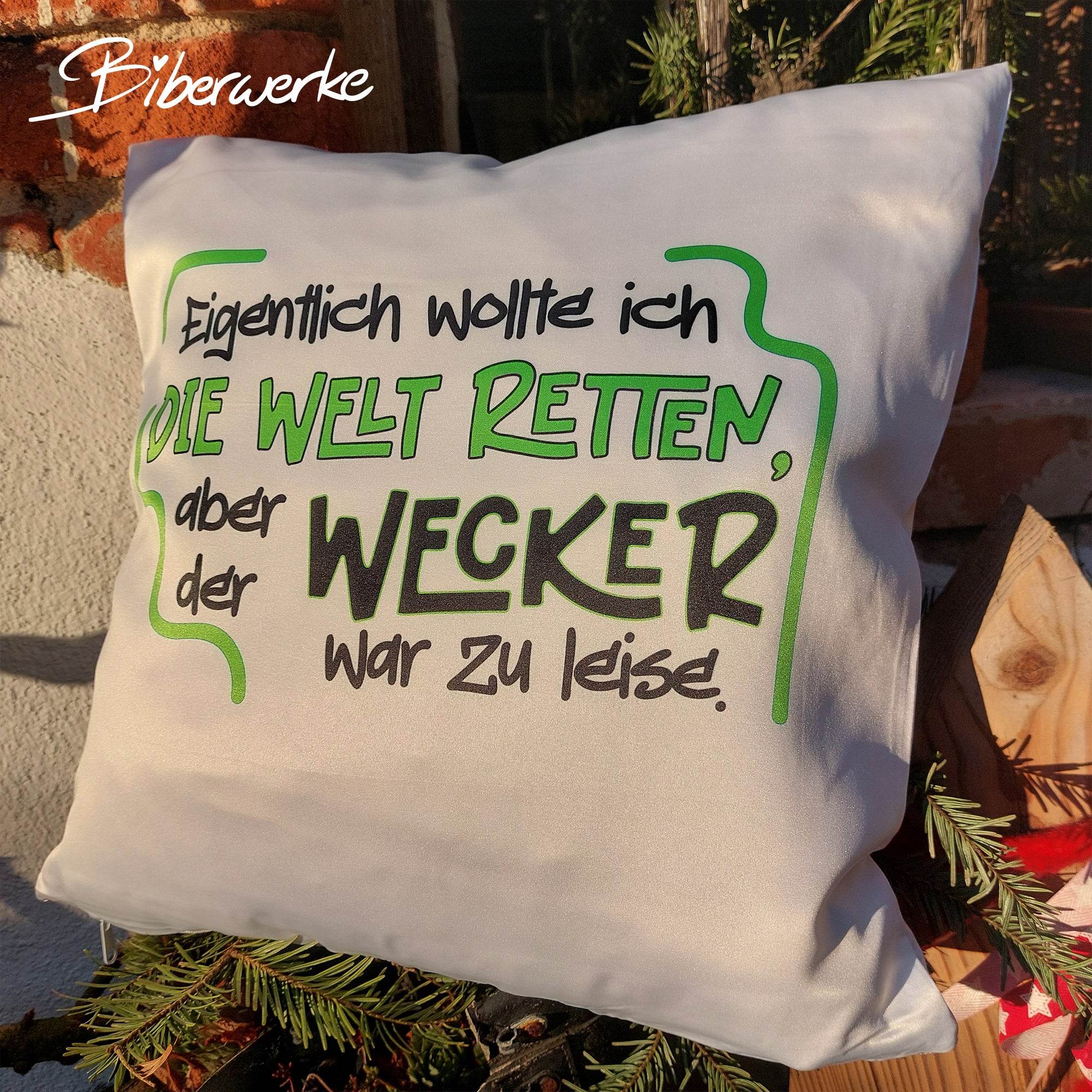 Plotterdatei Welt retten - Wecker zu leise - Sewando