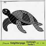 Plotterdatei Entgitteryoga Zentangle Turtle I - Sewando