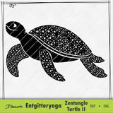 Plotterdatei Entgitteryoga Zentangle Turtle II - Sewando