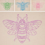 Stickdatei Set 4 Bienen sommerliche Linart Stickerei - Sewando