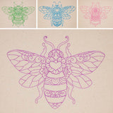 Stickdatei Set 4 Bienen sommerliche Linart Stickerei - Sewando