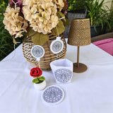 Stickdatei Sommerliebe Mosaik XXL Set 2692/10 Lichtbeutel, Untersetzer, Lichterkette und Blumenstecker
