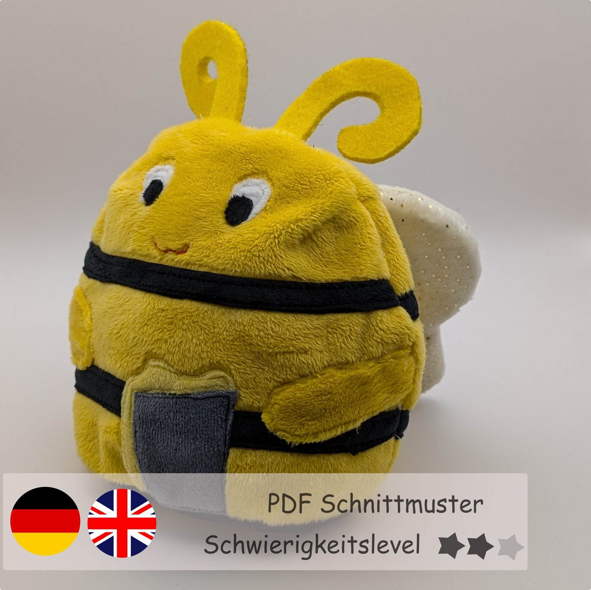 Wendekuscheltier Krempeltierseite Biene Level 2 - Nähanleitung und Schnittmuster - Sewando