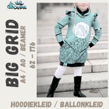 Schnittmuster *Big Grid Hoodiekleid Ballonkleid* #Kleid Gr. 62-176 - Sewando