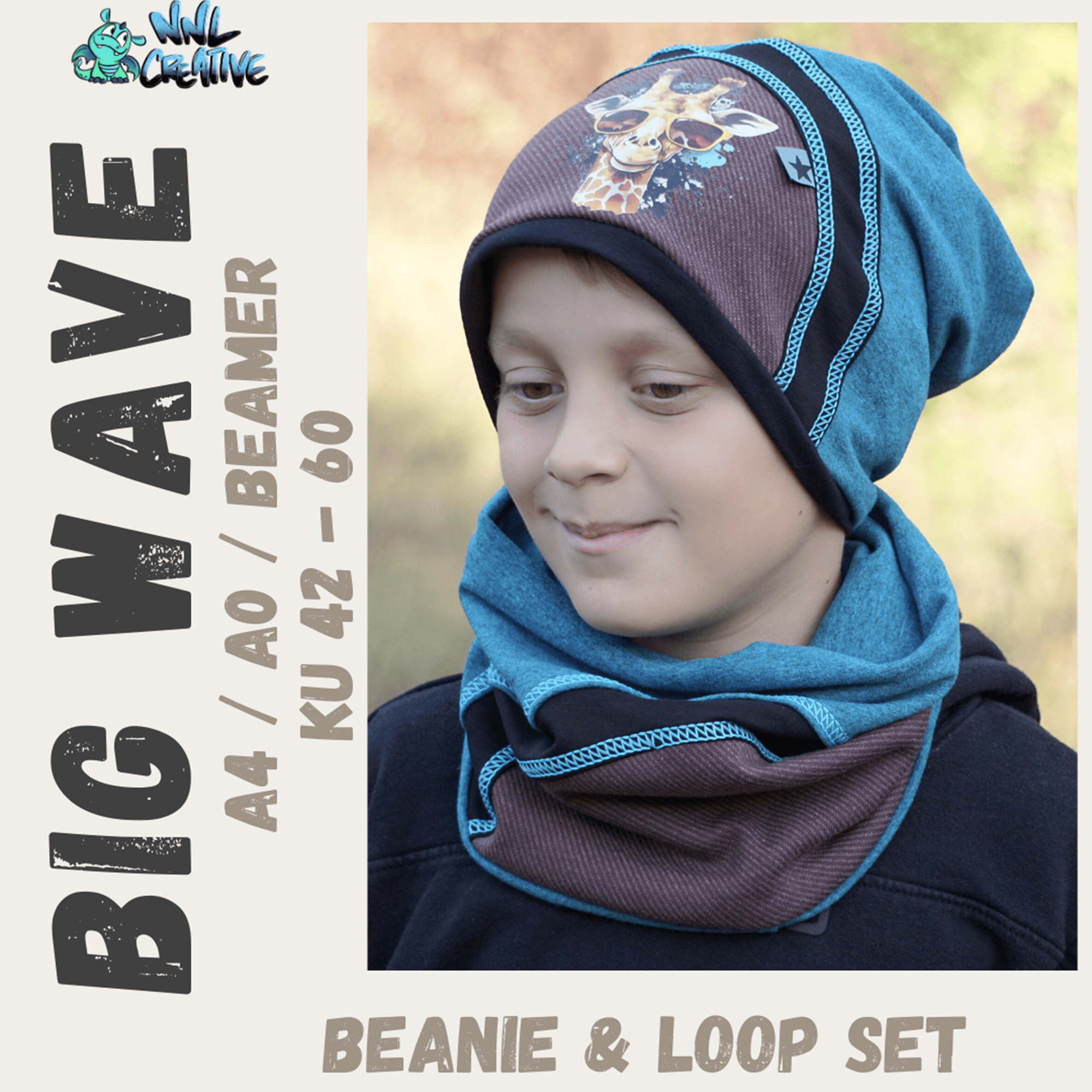 Schnittmuster *Big Wave Beanie & Loop Set* #Mütze #Schal KU 42-60 - Sewando