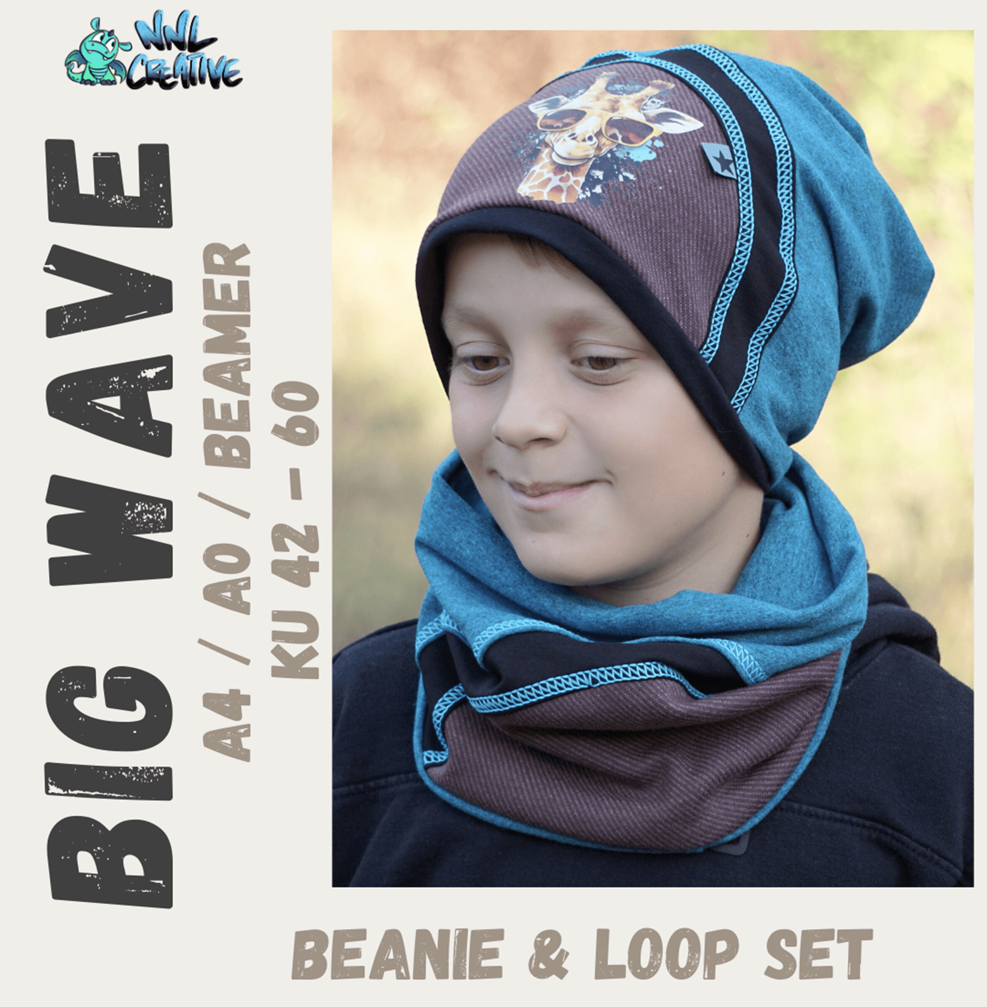 Schnittmuster *Big Wave Beanie & Loop Set* #Mütze #Schal KU 42-60 - Sewando