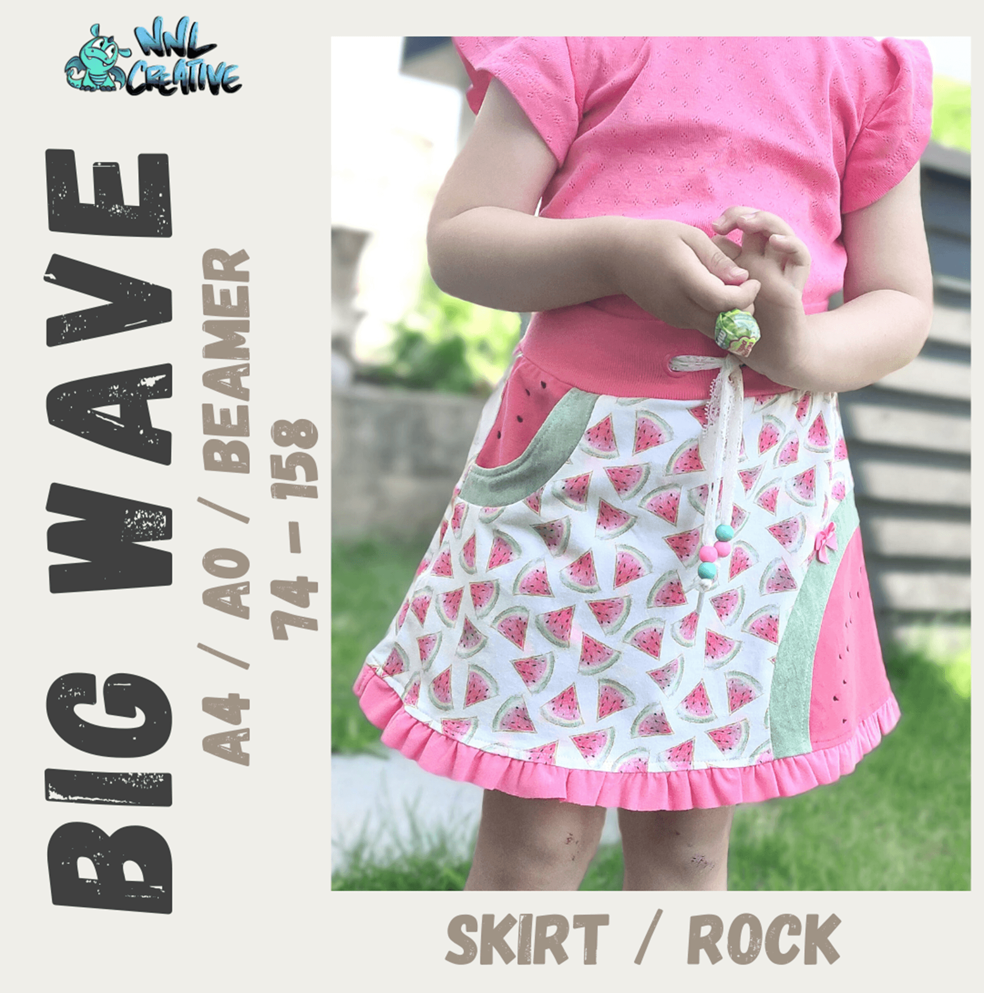 Schnittmuster *Big Wave Skirt* #Rock Gr. 74-158 - Sewando