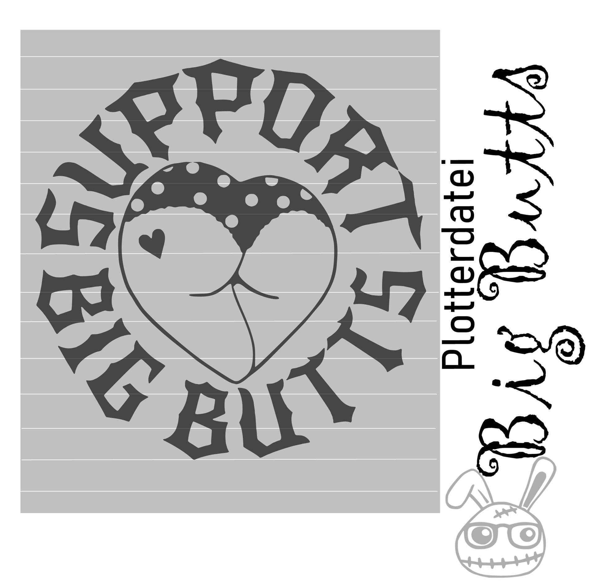Plotterdatei Big Butts, PNG, DXF, SVG - Sewando