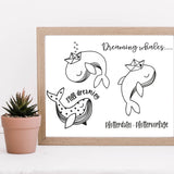 Plotterdatei "Dreaming whales" auch zum Drucken