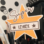 Plotterdatei Superstar Lehrer Lehrerin svg dxf - Sewando