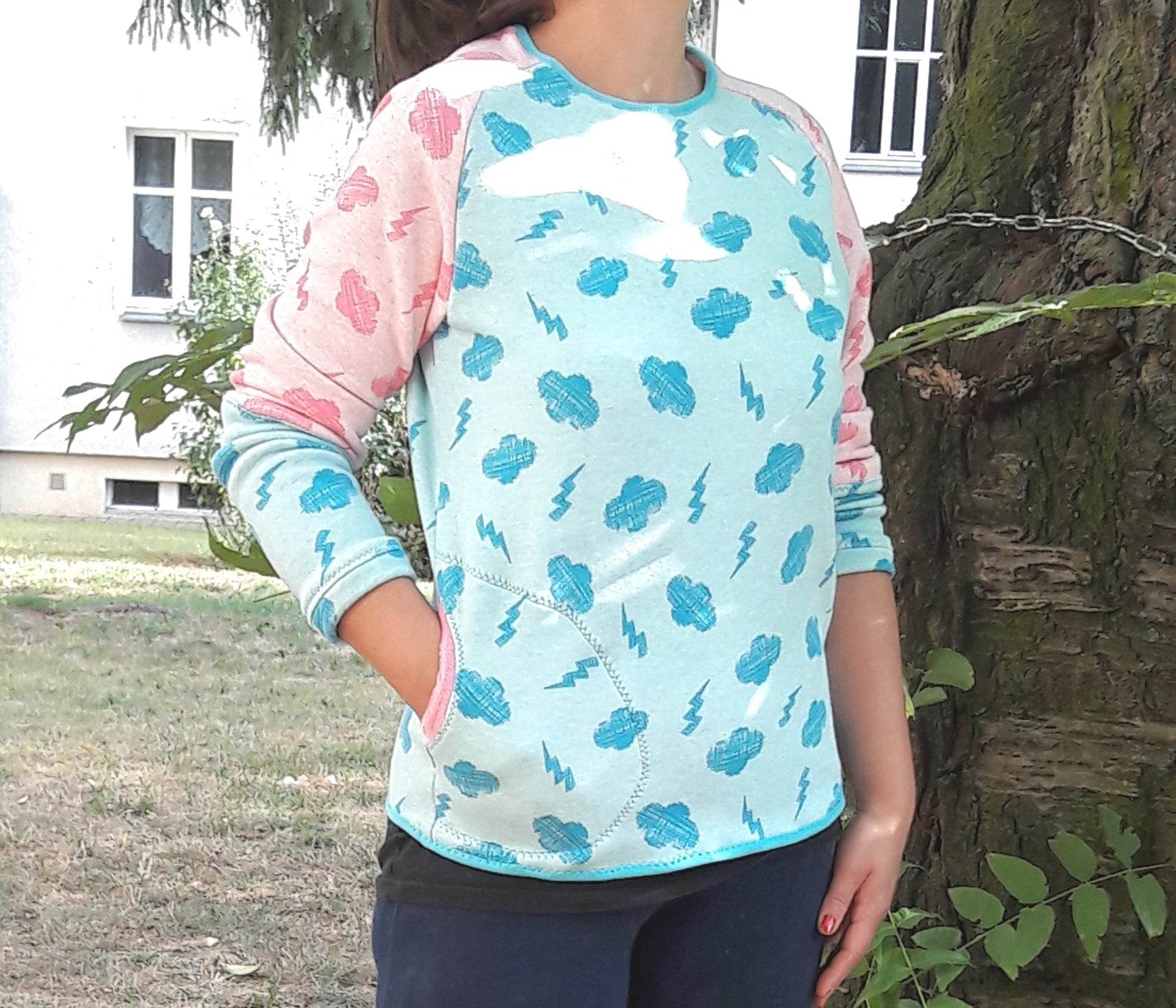 Raglan Sweater & Hoodie Schnittmuster+Nähanleitung Gr. XS-XL | BU 83-116 CM : - Sewando